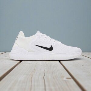 Womens Nike Free Rn 2018 White/Black Running Shoes 942937 100 NEW